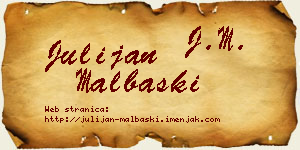 Julijan Malbaški vizit kartica
